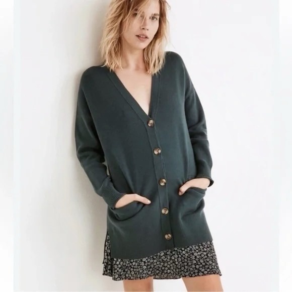 Madewell Sweaters - MADEWELL | Miller Relaxed Grandpa Cardigan Sweater in Green | Sz S